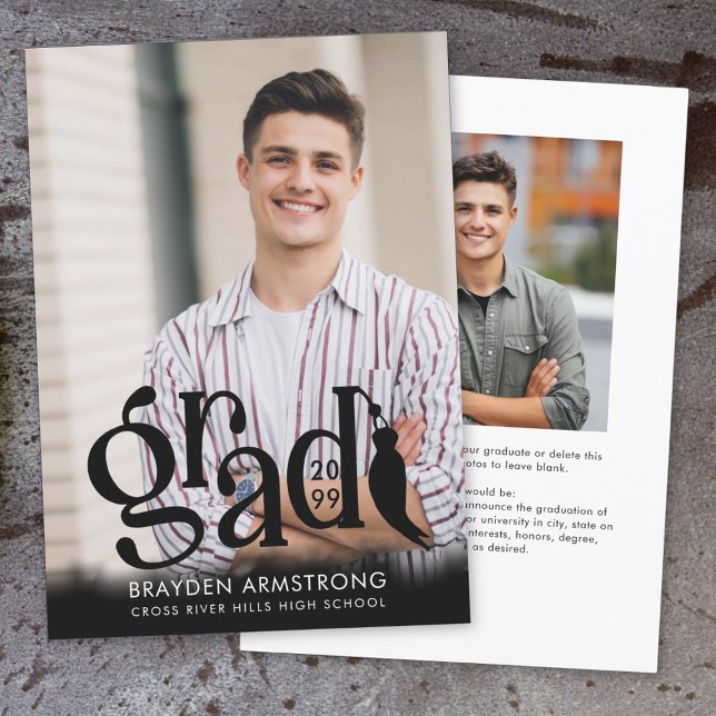 Modernes GRAD Tassel 2 Foto Schwarzes Overlay Ankündigung (Von Creator hochgeladen)