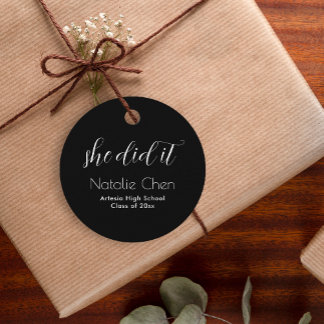 Modernes Graduat für Schwarze Elegante Typografie Geschenkanhänger