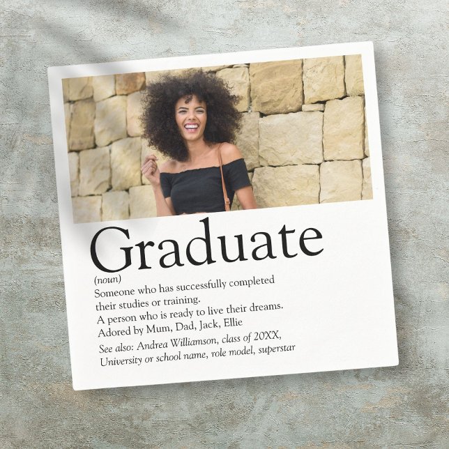 Modernes Graduate Definition Foto Serviette (Modern Graduate Definition Photo Napkins)