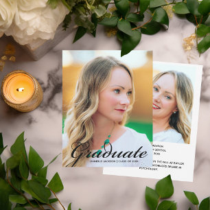 Modernes Graduate Foto Einfache Schwarze Skriptübe Ankündigung