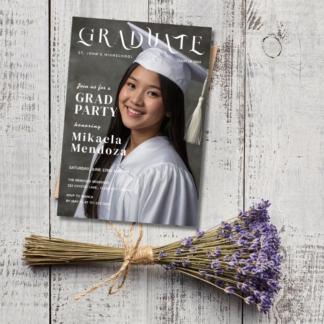 Modernes Graduate Magazine Cover Inspirierter Absc Einladung (Von Creator hochgeladen)