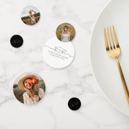 Modernes Graduiertenkap-Linie Art-Foto Konfetti