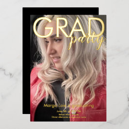 Modernes Graduierungsparty-Foto Folieneinladung