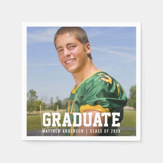 Modernes Graduierungsparty Foto Serviette (Vorderseite)