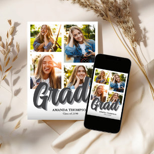 Modernes Graduierungsparty - Multi-Foto Einladung