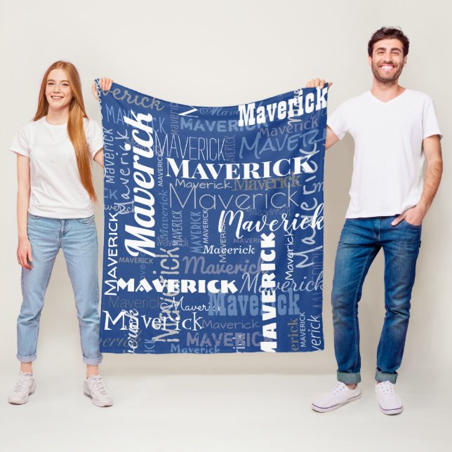 Modernes Graffiti Blue Long Names Muster Fleecedecke (Beispiel)