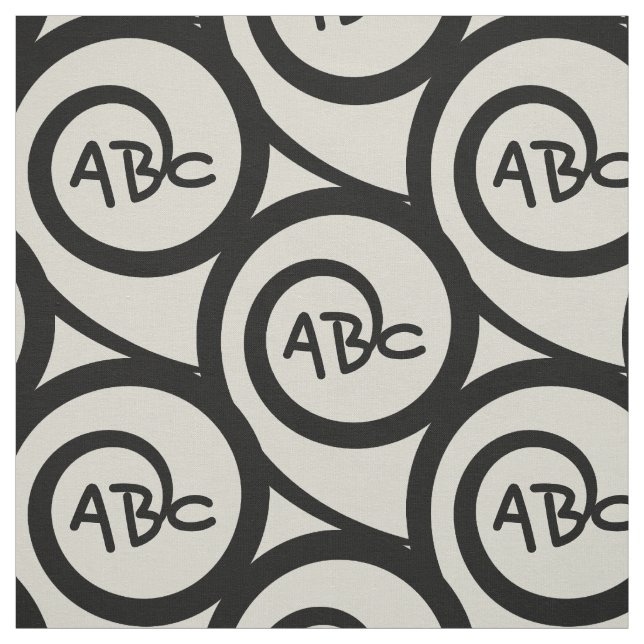 Modernes Graffiti-Monogramm-Spiralen-Muster Stoff (Muster)