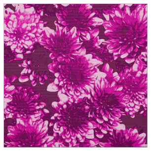 Modernes grafisches Dahlia-Muster, Amethyst Lila Stoff
