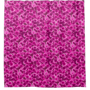 Modernes grafisches Dahlie-Muster, Amethyst Lila Duschvorhang