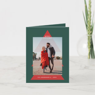 Modernes grafisches Minimal-Weihnachtsbaum-Foto Feiertagskarte