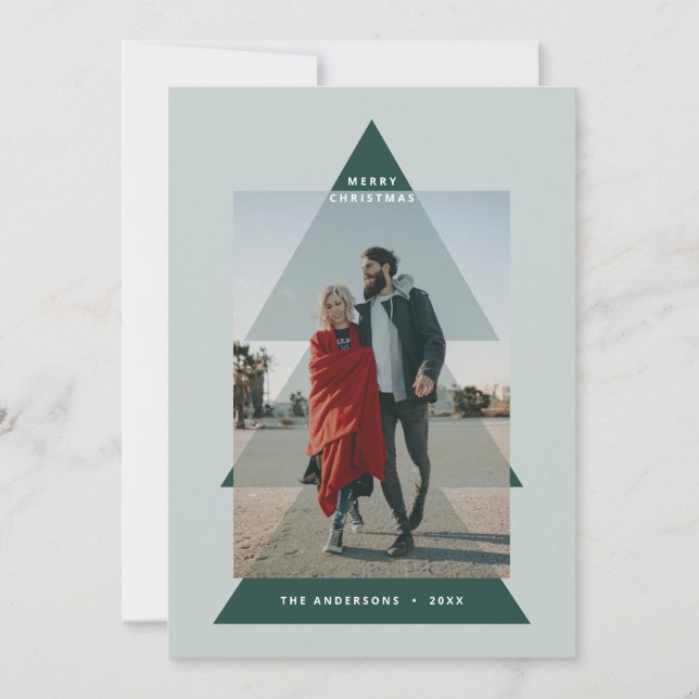 Modernes grafisches Minimal-Weihnachtsfest-Foto Feiertagskarte (Vorderseite)