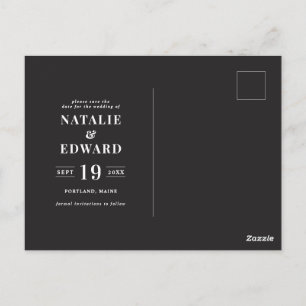 Modernes, grafisches, typografisches Foto Save the Postkarte