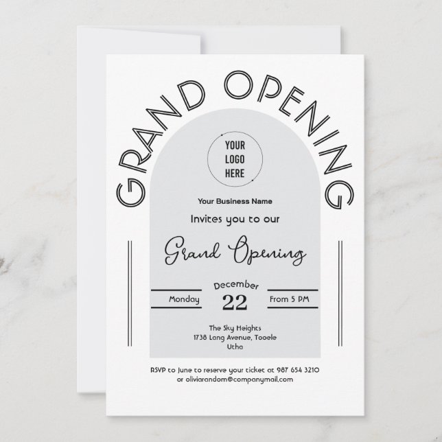 Modernes Grand Opening-Geschäft Einladung (Vorderseite)