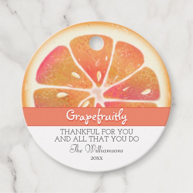 Modernes Grapefruitfruit Vielen Dank Geschenkanhänger (Vorderseite)