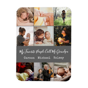 Modernes Grau 9 Fotomaterial für Opa Magnet