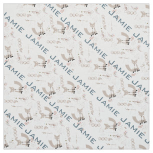 Modernes, grau-Aquamarin-rosa Personalisiert-Foxmu Stoff