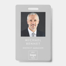 Modernes Grau Corporate Foto ID