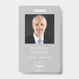 Modernes Grau Corporate Foto ID Ausweis