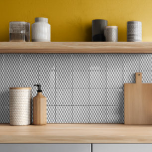 Modernes, grau geometrisches 3D-Kubikmuster Fliese