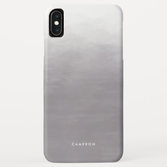 Modernes Grau Gradient Ombre Personalisiert Case-Mate iPhone Hülle (Rückseite)