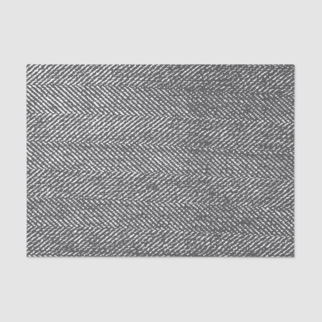 Modernes Grau-Herringbone-Muster Seidenpapier (Vorderseite)