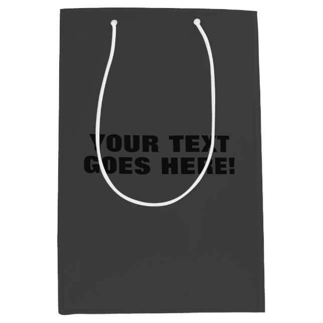 Modernes Grau Minimalistisch Beruflich Mittlere Geschenktüte (Vorderseite)