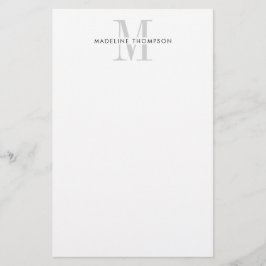 Modernes Grau Monogramm Briefpapier