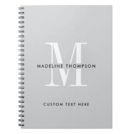 Modernes Grau Monogramm Notizblock
