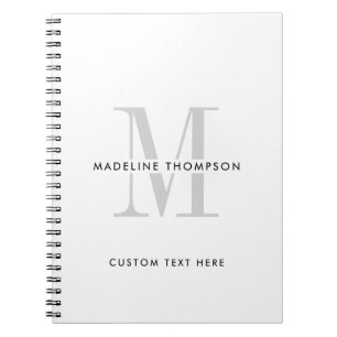 Modernes Grau Monogramm Notizblock