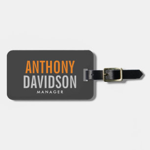 Modernes, grau-orangefarbenes, feines, Minimalisti Gepäckanhänger