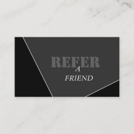 Modernes Grau-Schwarz-Monogramm Empfehlungskarte