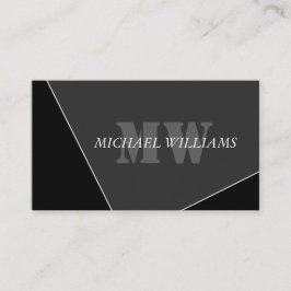 Modernes Grau-Schwarz-Monogramm Treuekarte