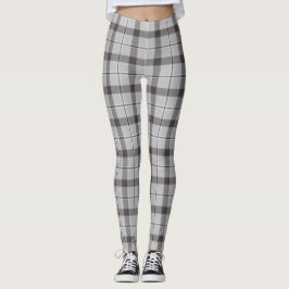 Modernes Grau-Tartan-Muster Leggings
