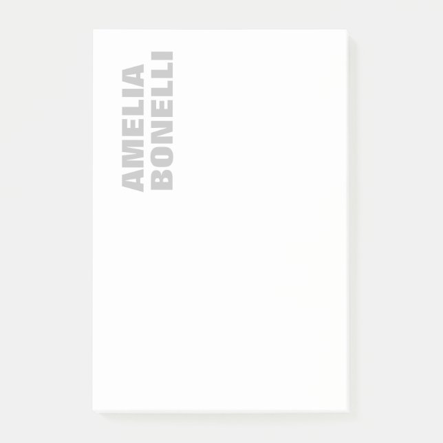 Modernes Grau Weiß Minimalistisch Beruflich Post-it Klebezettel (Vorderseite)