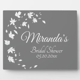 Modernes, grau-weißes Brautparty Fotoplatte