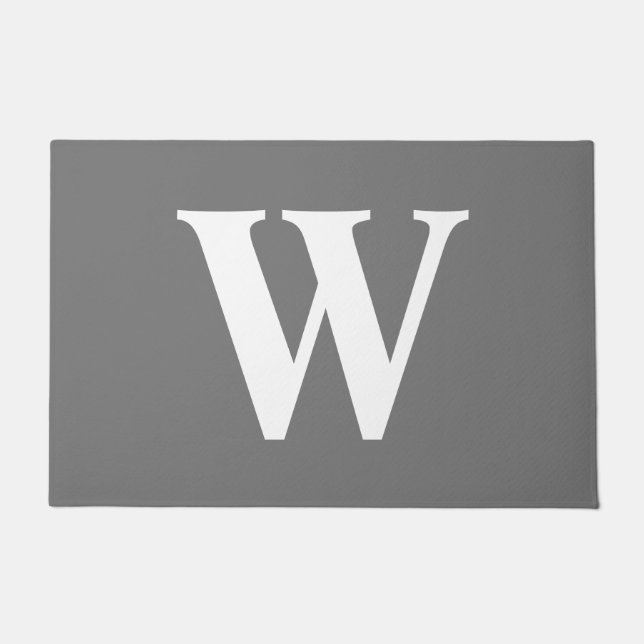 Modernes, grau-weißes, Minimalistisches, feines Mo Fußmatte (Vorderseite)