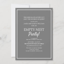 Modernes Grau White Empty Nest Party Einladung