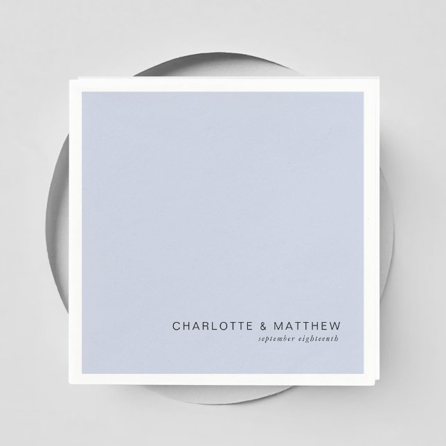 Modernes Graublau Serviette (Customer specific, beautiful, modern, minimal, gray-blue, wedding napkins.)