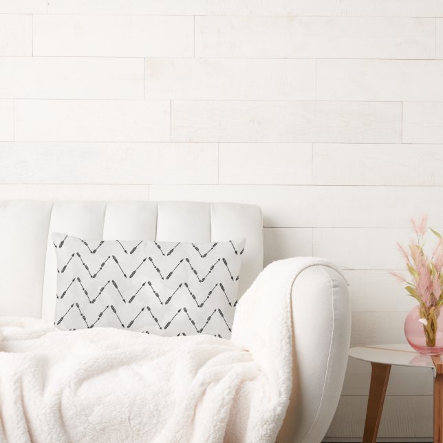 Modernes Graubogen-Muster-Designkissen Lendenkissen (Liege)