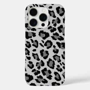 Modernes Graue Leopard Cheetah Animal Print Muster iPhone 16 Pro Hülle