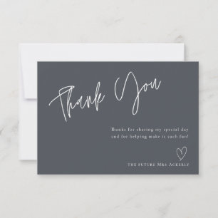 Modernes graues Brautparty Danke-Card Dankeskarte