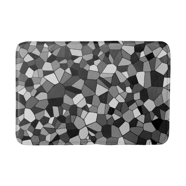 Modernes graues Mosaikmuster Badematte (Vorderseite)