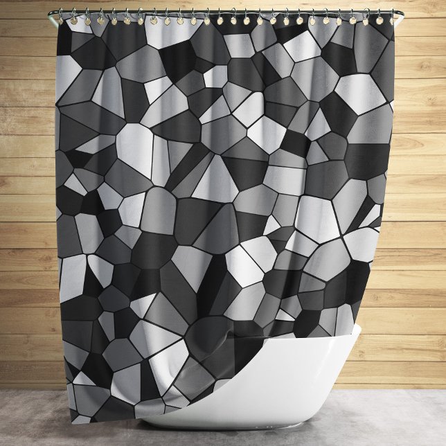 Modernes graues Mosaikmuster Duschvorhang (Modern Gray Mosaic Pattern Shower Curtain)