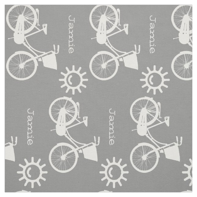 Modernes graues Muster Sunshine Bicycle Personalis Stoff (Muster)