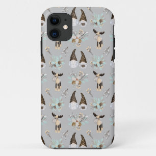 Modernes graues neutrales Gnome Weihnachtsmuster C Case-Mate iPhone Hülle