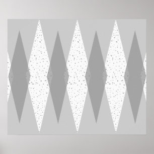 Modernes Graues Raute Poster aus der Mitte des Jah