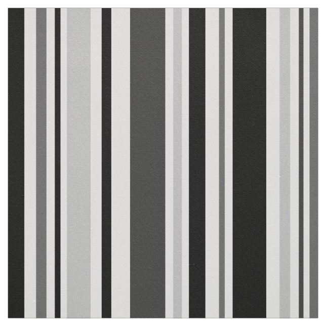 Modernes Graues, schwarz, Weiß Stripes Stoff (Muster)