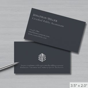 Modernes graues Silber-Logo Visitenkarte