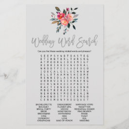 Modernes Graues Spiel "Wedding Word Search" Flyer