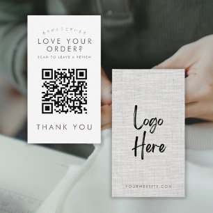Modernes graues Stoff-Logo QR-Code Hinterlassen Si Visitenkarte